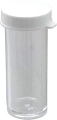 Dynalon Labware - 3 Drams Vial - Polystyrene, Clear, 1-7/8" High x 3/4" Diam, 3/4" Cap - Best Tool & Supply