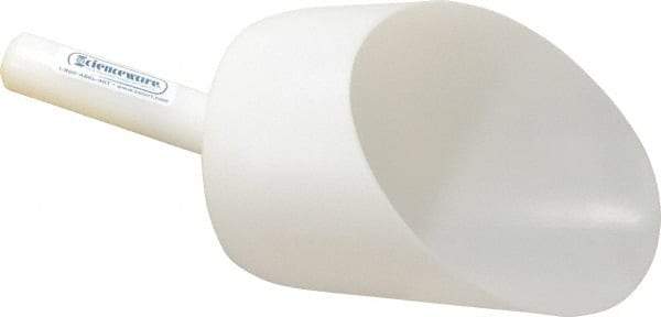 Bel-Art - 64 oz White Polyethylene Round Bottom Scoop - 6" Wide x 6" Deep Bowl, 5" Handle Length, 13" OAL - Best Tool & Supply