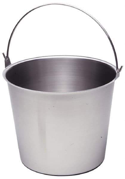 VOLLRATH - 4 Gal Tapered Cylinder Stainless Steel Pail - 10-1/8" High x 12" Diam - Best Tool & Supply