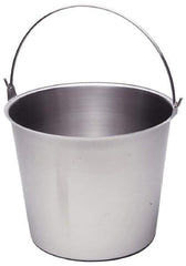 VOLLRATH - 4 Gal Tapered Cylinder Stainless Steel Pail - 10-1/8" High x 12" Diam - Best Tool & Supply