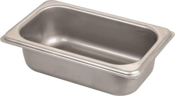 VOLLRATH - Rectangular, Chrome Stainless Steel Food Pan - 2" High x 4.3" Wide x 6.9" Long - Best Tool & Supply