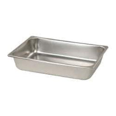 VOLLRATH - Rectangular, Chrome Stainless Steel Food Pan - 2-1/2" High x 6.4" Wide x 10.4" Long - Best Tool & Supply