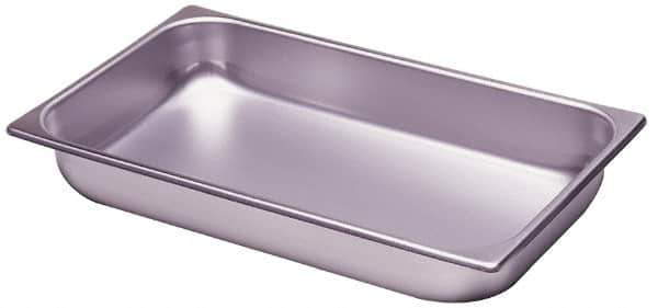 VOLLRATH - Rectangular, Chrome Stainless Steel Food Pan - 4" High x 12.8" Wide x 20.8" Long - Best Tool & Supply