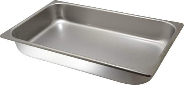 VOLLRATH - Rectangular, Chrome Stainless Steel Food Pan - 2-1/2" High x 9.8" Wide x 16.4" Long - Best Tool & Supply