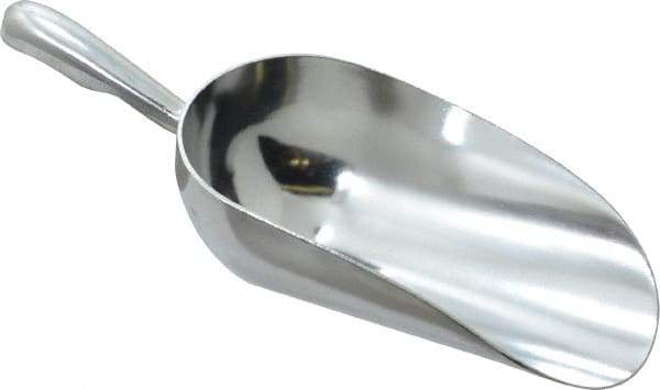 VOLLRATH - 12 oz Silver Cast Aluminum Round Bottom Scoop - 3.3" Wide Bowl, 3" Handle Length, 8.8" OAL - Best Tool & Supply