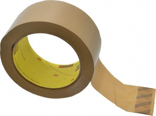 3M - 2" x 55 Yd Natural (Color) Rubber Adhesive Sealing Tape - Polypropylene Film Backing, 3.1 mil Thick, 70 Lb Tensile Strength, Series 375 - Best Tool & Supply