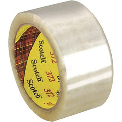 3M - 2" x 55 Yd Clear Rubber Adhesive Sealing Tape - Polypropylene Film Backing, 2.2 mil Thick, 52 Lb Tensile Strength, Series 372 - Best Tool & Supply