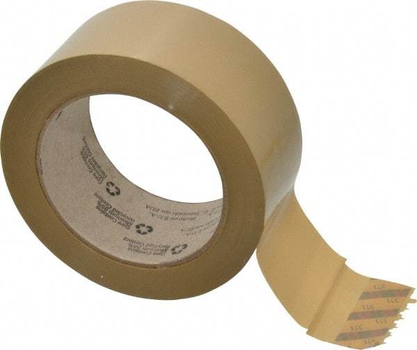 3M - 2" x 110 Yd Natural (Color) Rubber Adhesive Sealing Tape - Polypropylene Film Backing, 1.9 mil Thick, 44 Lb Tensile Strength, Series 371 - Best Tool & Supply