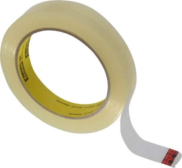 3M - 3/4" x 72 Yd Clear Acrylic Adhesive Packaging Tape - Vinyl Backing, 2.3 mil Thick, 28 Lb Tensile Strength, Series 600 - Best Tool & Supply