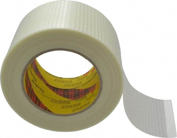 3M - 3" x 55 Yd Clear Rubber Adhesive Packaging Tape - Polypropylene Film Backing, 5.7 mil Thick, 150 Lb Tensile Strength, Series 8959 - Best Tool & Supply