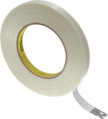 3M - 1/2" x 60 Yd Clear Rubber Adhesive Packaging Tape - Polypropylene Film Backing, 6.6 mil Thick, 380 Lb Tensile Strength, Series 8981 - Best Tool & Supply