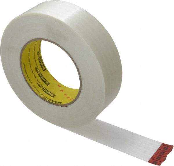 3M - 1-1/2" x 60 Yd Clear Rubber Adhesive Packaging Tape - Polypropylene Film Backing, 6.6 mil Thick, 380 Lb Tensile Strength, Series 8981 - Best Tool & Supply