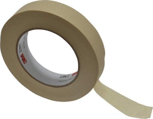 3M - 1" Wide x 60 Yd Long Tan Paper Masking Tape - Series 2307, 5.2 mil Thick, 23 In/Lb Tensile Strength - Best Tool & Supply