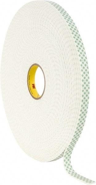 3M - 3/4" x 36 Yd Acrylic Adhesive Double Sided Tape - 1/8" Thick, Off-White, Urethane Foam Liner, Continuous Roll, Series 4008 - Best Tool & Supply