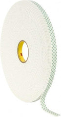 3M - 3/4" x 36 Yd Acrylic Adhesive Double Sided Tape - 1/8" Thick, Off-White, Urethane Foam Liner, Continuous Roll, Series 4008 - Best Tool & Supply