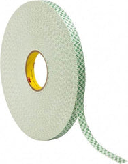 3M - 3/4" x 72 Yd Acrylic Adhesive Double Sided Tape - 1/32" Thick, Off-White, Urethane Foam Liner, Continuous Roll, Series 4032 - Best Tool & Supply