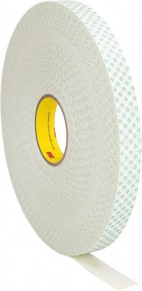 3M - 1" x 72 Yd Acrylic Adhesive Double Sided Tape - 1/32" Thick, Off-White, Urethane Foam Liner, Continuous Roll, Series 4032 - Best Tool & Supply