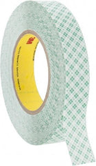 3M - 1" x 36 Yd Rubber Adhesive Double Sided Tape - 9 mil Thick, White, Polyethylene Film Liner, Continuous Roll, Series 9589 - Best Tool & Supply