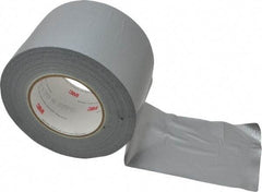 3M - 4" x 55m Silver Duct Tape - 9 mil, Rubber Adhesive, Polyethylene Film Backing, 25 Lb/ln Tensile Strength, 200°F Max, Series 3939 - Best Tool & Supply