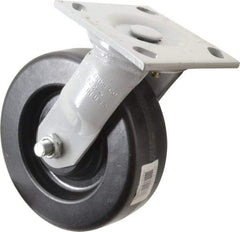 Fairbanks - 6" Diam x 2" Wide, Phenolic Swivel Caster - 1,200 Lb Capacity, Top Plate Mount, 4" x 4-1/2" Plate, Plain Bearing - Best Tool & Supply