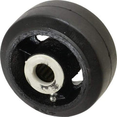 Fairbanks - 4 Inch Diameter x 2 Inch Wide, Rubber Caster Wheel - 300 Lb. Capacity, 2-3/16 Inch Hub Length, 3/4 Inch Axle Diameter, Roller Bearing - Best Tool & Supply