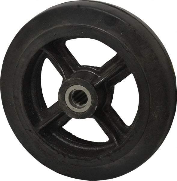 Fairbanks - 10 Inch Diameter x 2-1/2 Inch Wide, Rubber Caster Wheel - 1,500 Lb. Capacity, 2-3/4 Inch Hub Length, 7/8 Inch Axle Diameter, Roller Bearing - Best Tool & Supply