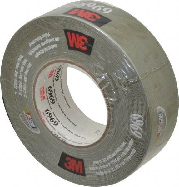 3M - 2" x 55m Green Duct Tape - 10.7 mil, Rubber Adhesive, Polyethylene Film Backing, 32 Lb/ln Tensile Strength, 200°F Max, Series 6969 - Best Tool & Supply