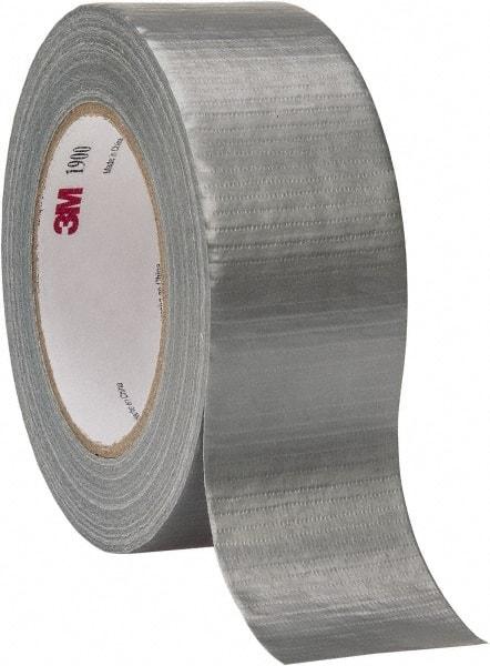 3M - 2" x 50 Yds Silver Duct Tape - 5.8 mil, Rubber Adhesive, Polyethylene Film Backing, 16 Lb/ln Tensile Strength, 200°F Max, Series 1900 - Best Tool & Supply