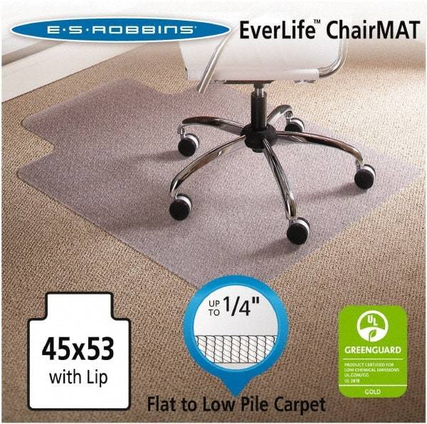 ES Robbins - 53" Long x 45" Wide, Chair Mat - Single Lip, Beveled Edge Style - Best Tool & Supply