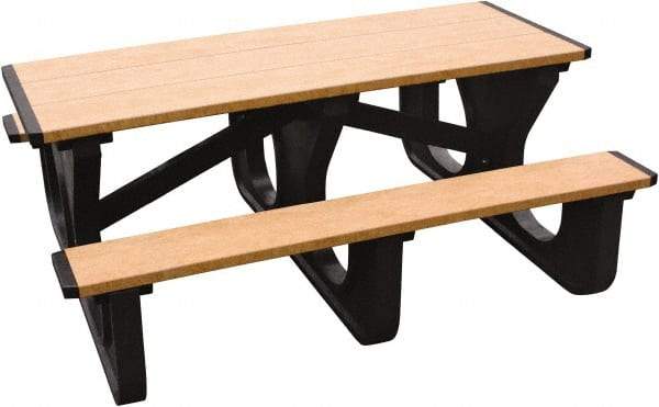 Vestil - 60" Long x 72" Wide x 30-1/2" High Stationary Rectangular Activity/Utility Table - Cedar & Black, Plastic - Best Tool & Supply