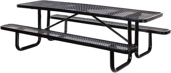 Vestil - 96" Long x 61-5/8" Wide x 30.38" High Stationary Activity/Utility Table without Back Rests - Black, Steel - Best Tool & Supply