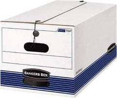 BANKERS BOX - 1 Compartment, 15 Inch Wide x 24 Inch Deep x 10 Inch High, File Storage Box - Paper, White and Blue - Best Tool & Supply