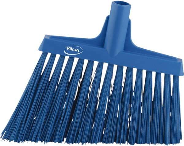 Vikan - 9-1/2" Wide, Blue Synthetic Bristles, Angled Broom - Best Tool & Supply