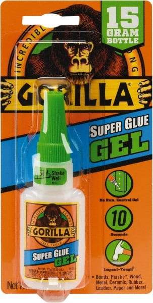 Gorilla Glue - 0.53 oz Bottle Clear Super Glue - 24 hr Full Cure Time, Bonds to Most Surfaces - Best Tool & Supply