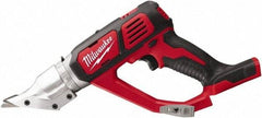 Milwaukee Tool - 3,000 SPM, 18 Volt, Inline Handle, Handheld Cordless Shear - 18 Gauge (Mild Steel) Cutting Capacity - Best Tool & Supply