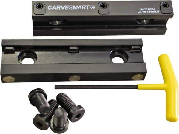 CarveSmart - 3/4" Jaw Width, 1.685" Jaw Height, 3/4" Jaw Thickness, Quick Change Jaw System Vise Jaw Sets - Aluminum, Bolt-On, 2 Jaws, Soft Jaws - Best Tool & Supply