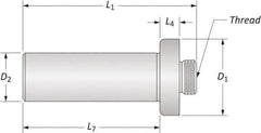 Allied Machine and Engineering - 1-1/2-18 Threaded Mount, Boring Head Straight Shank - Threaded Mount, 1/4" Projection, 1.86 Inch Nose Diameter - Exact Industrial Supply