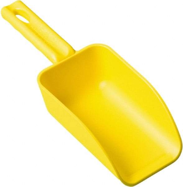 Remco - 16 oz Yellow Polypropylene Flat Bottom Scoop - 3.2" Wide x 2" Deep Bowl, 10.4" OAL - Best Tool & Supply