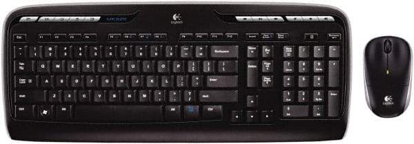 Logitech - Black Keyboard/Mouse - Use with Windows XP, Vista, 7, 8 - Best Tool & Supply