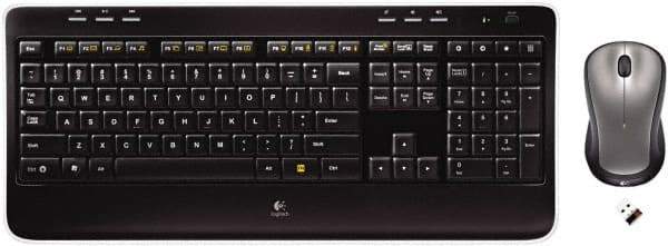 Logitech - Black Keyboard/Mouse - Use with Windows XP, Vista, 7, 8 - Best Tool & Supply