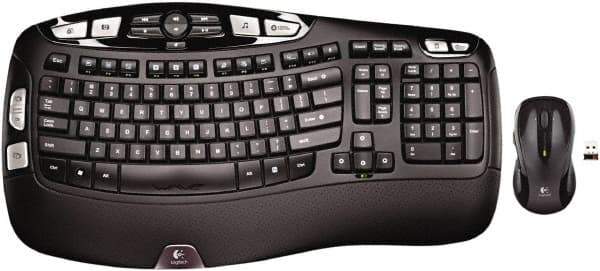 Logitech - Black Keyboard/Mouse - Use with Windows XP, Vista, 7, 8 - Best Tool & Supply