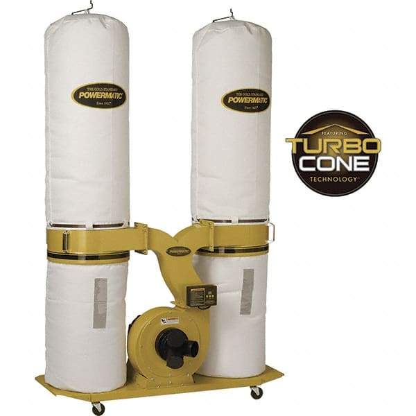 Jet - 230 Volt Dust Collector - 230 CFM Air Flow, 11.31" Static Pressure Water Level - Best Tool & Supply