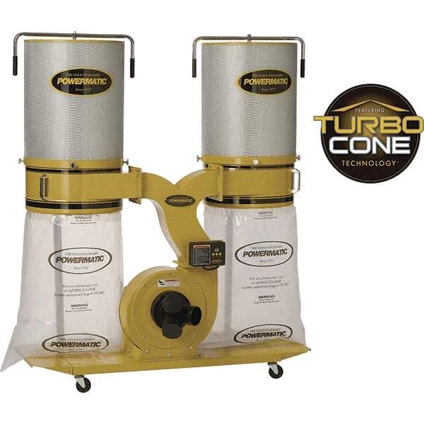 Jet - 230/460 Volt Dust Collector - 236 CFM Air Flow, 11.31" Static Pressure Water Level - Best Tool & Supply