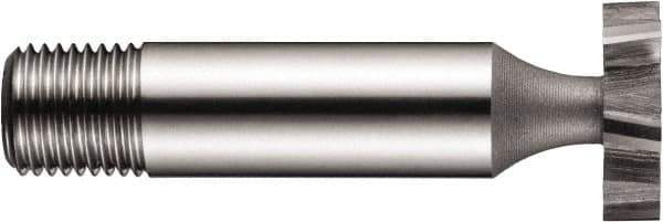 DORMER - 1-1/4" Diam x 3/8" Face Width, High Speed Steel, 10 Teeth, Shank Connection Woodruff Keyseat Cutter - Uncoated, 1/2" Shank, Staggered Teeth, ANSI 1210 - Best Tool & Supply