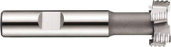 DORMER - 16mm Cut Diam, 8mm Cut Width, 7mm Neck Diam, 0.3937" Shank Diam, Cobalt T-Slot Cutter - Uncoated, 8mm Bolt, Staggered Teeth, 6 Teeth, Weldon Flat - Best Tool & Supply