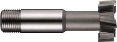 DORMER - 40mm Cut Diam, 18mm Cut Width, 3/4" Neck Diam, 63/64" Shank Diam, M2 High Speed Steel T-Slot Cutter - Uncoated, 22mm Bolt, Staggered Teeth, 8 Teeth - Best Tool & Supply