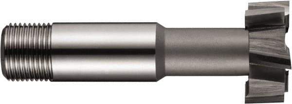 DORMER - 28mm Cut Diam, 12mm Cut Width, 0.5118" Neck Diam, 0.6299" Shank Diam, M2 High Speed Steel T-Slot Cutter - Uncoated, 16mm Bolt, Staggered Teeth, 6 Teeth - Best Tool & Supply