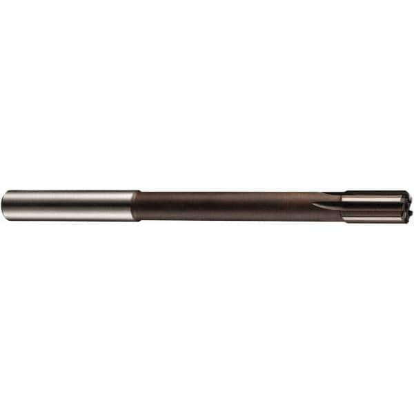 Chucking Reamer: 0.591″ Dia, 6.3828″ OAL, 0.7486″ Flute Length, Straight Shank, Solid Carbide 6 Flute, RH