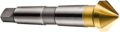 DORMER - 3 Flute 90° High Speed Steel Countersink - TiN Finish, 150mm OAL, Single End, Morse Taper Shank, Right Hand Cut - Best Tool & Supply