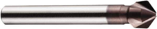 DORMER - 5mm Shank Diam, 3 Flute 100° High Speed Steel Countersink - TiAlN Finish, 44mm OAL, Single End, Straight Shank, Right Hand Cut - Best Tool & Supply